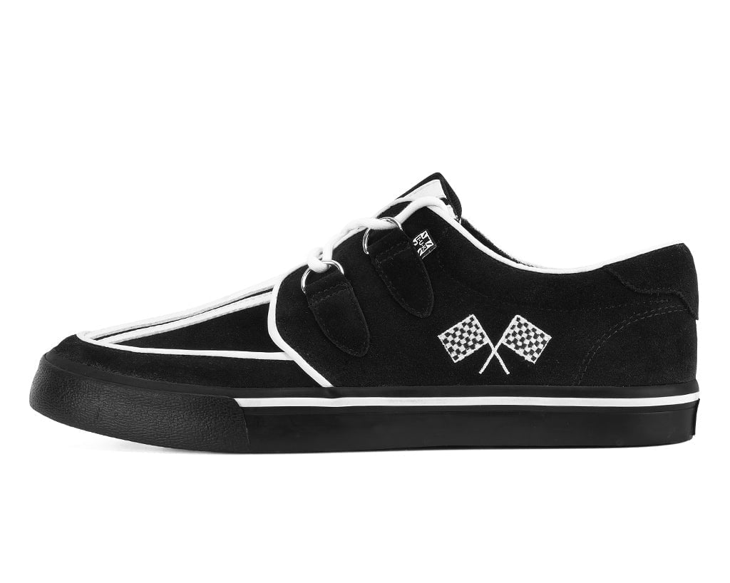 A3479 Black Suede Racing Creeper Sneaker - T.U.K. Shoes