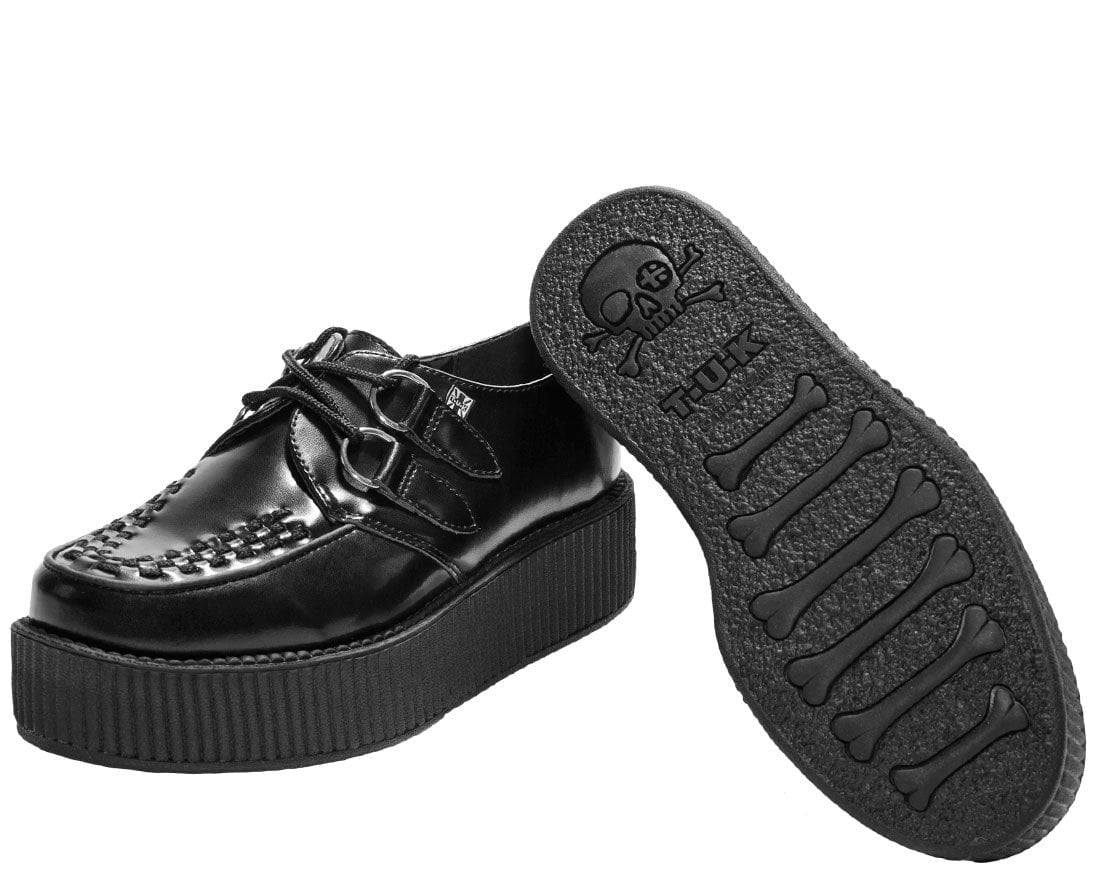V6802 Black Leather Viva Mondo Creeper - T.U.K. Shoes