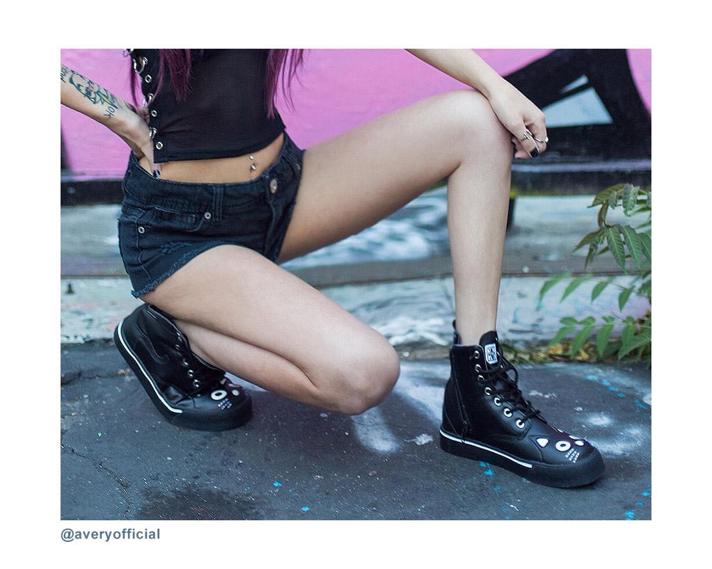 A6570L Black Kitty Sneaker Boot - T.U.K. Shoes