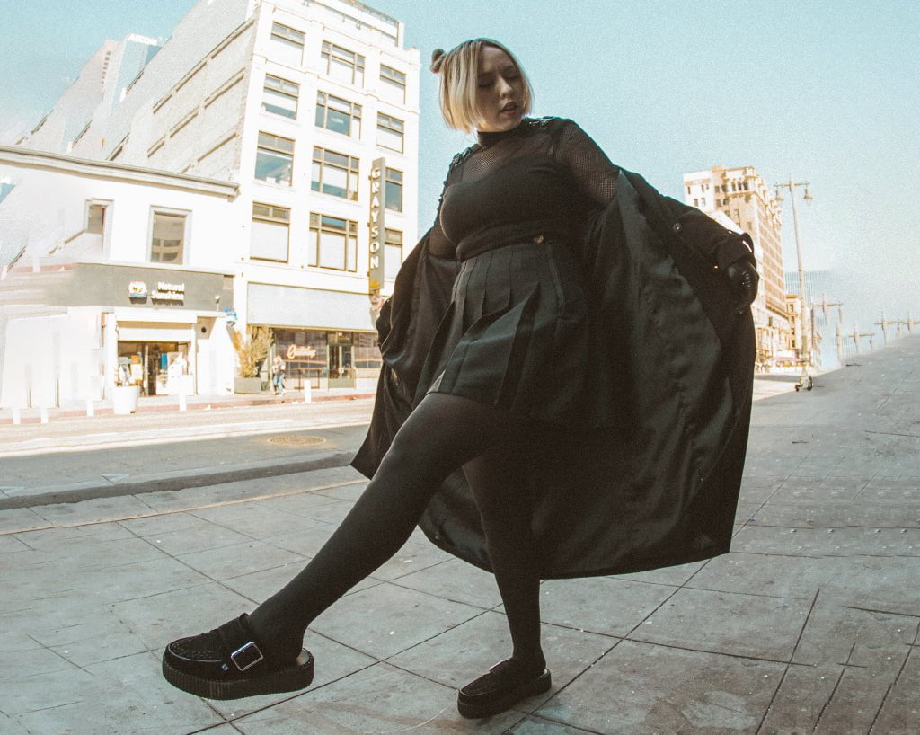 V3177L Black Suede Creeper Mule - T.U.K. Shoes