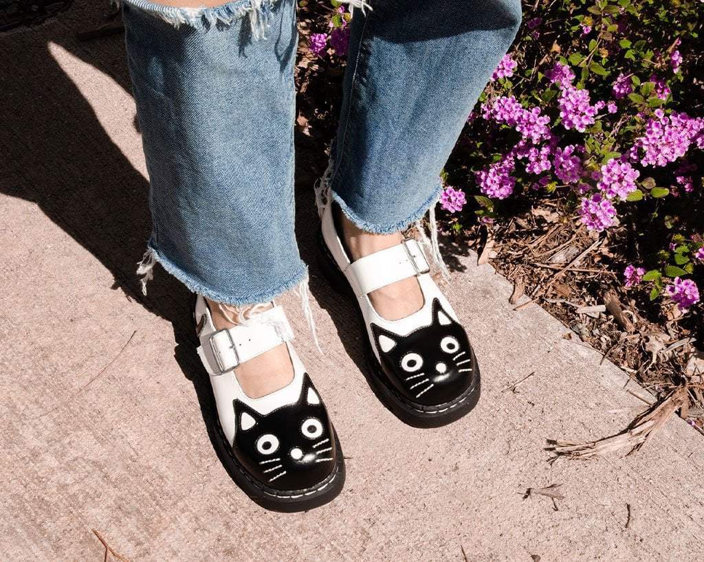 T2006 Black & White Kitty Mary Jane - T.U.K. Shoes
