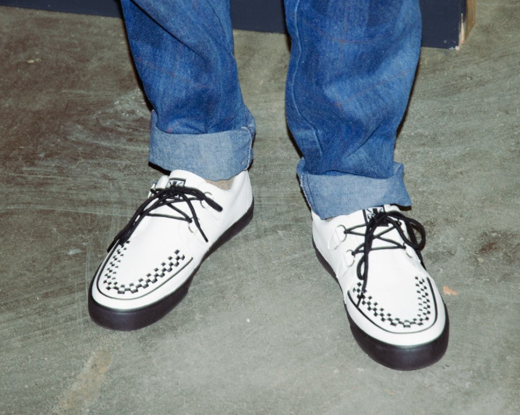 A9179 White Leather D-Ring Sneaker - T.U.K. Shoes