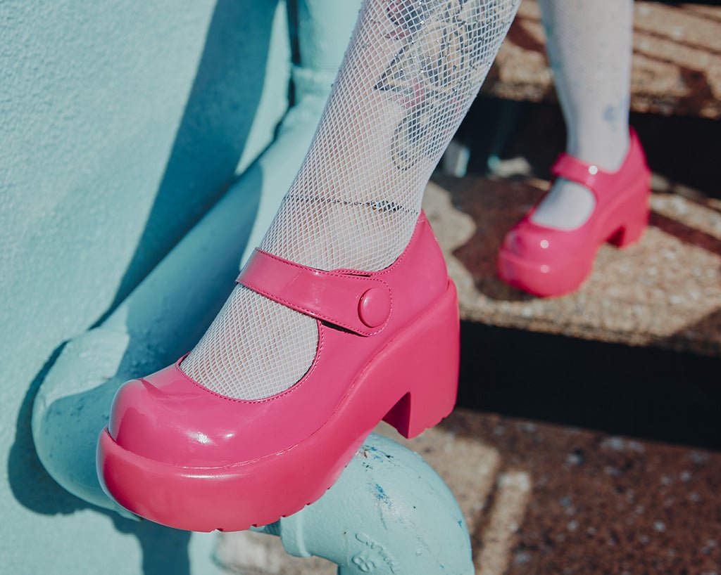 A3219L Pink Liquid Bubble Mary Jane Platform - T.U.K. Shoes