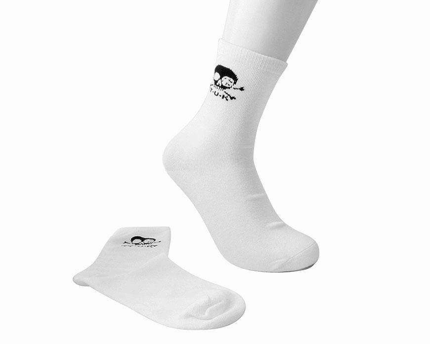 TSK1033 White T.U.K. Skull Logo Men’s Sock TSK1033-OS - T.U.K. Shoes
