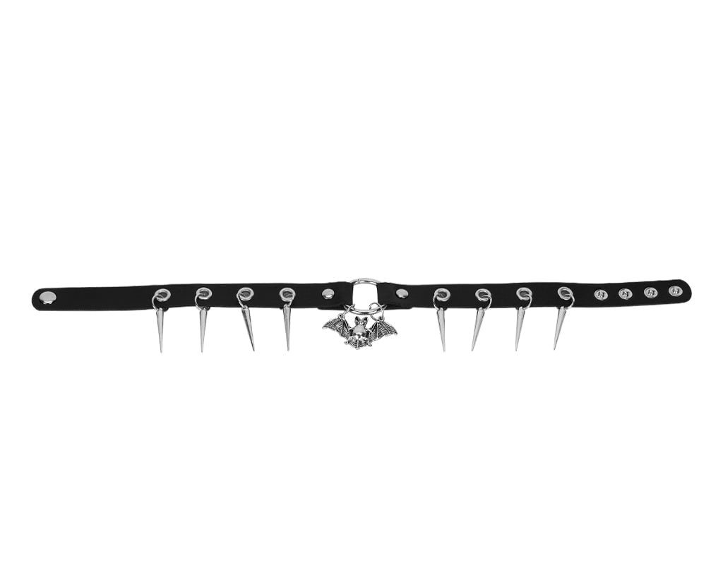 CK02 Spiked Bat Choker CK02-OS - T.U.K. Shoes