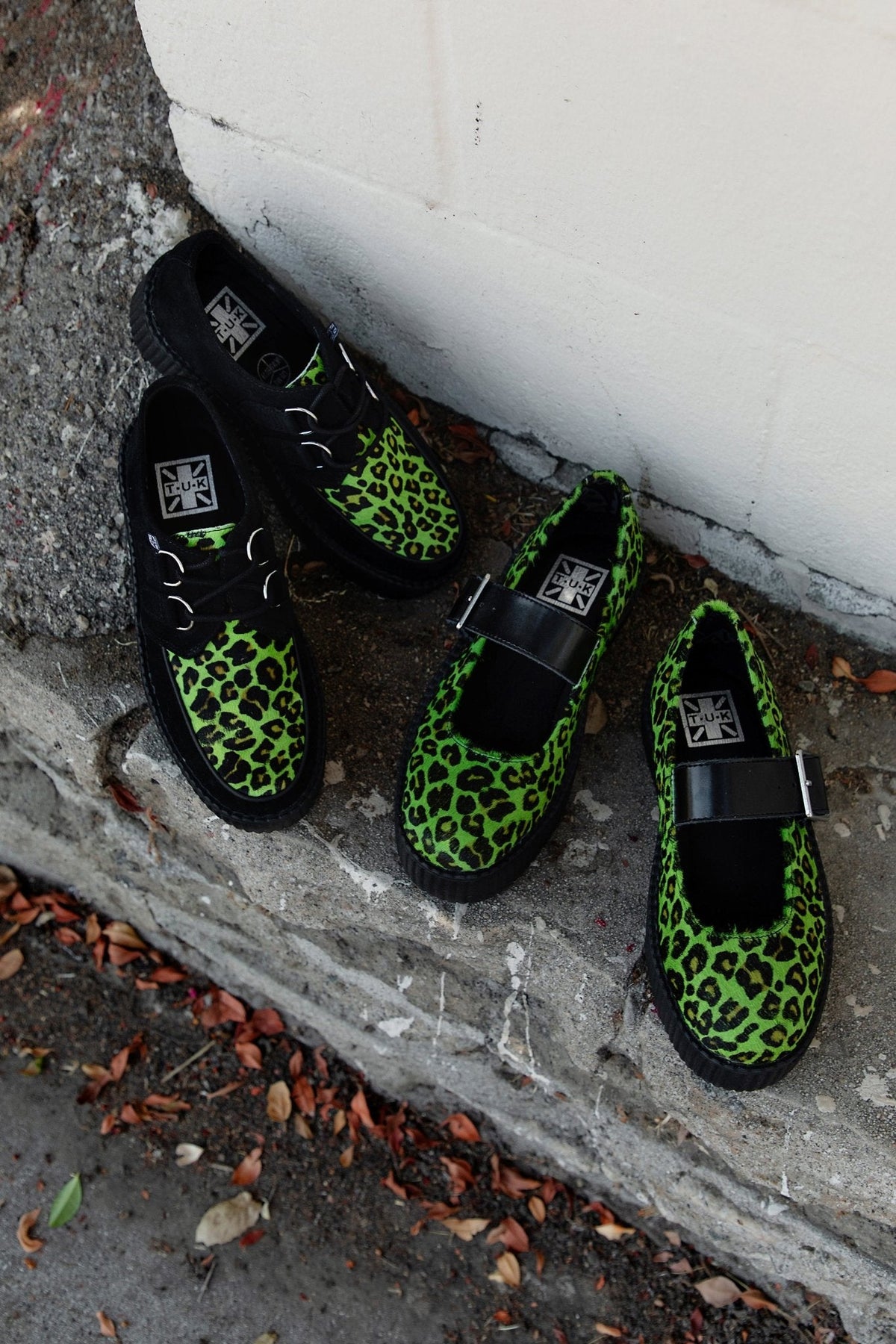 V3413L Green Leopard Cow Hair Mondo Mary Jane - T.U.K. Shoes