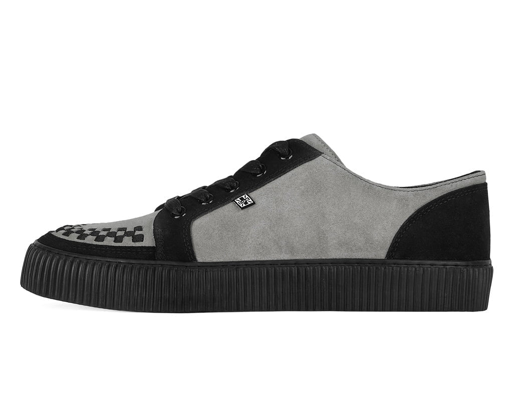 A3401 Black & Grey Suede Lace-Up Creeper Sneaker - T.U.K. Shoes