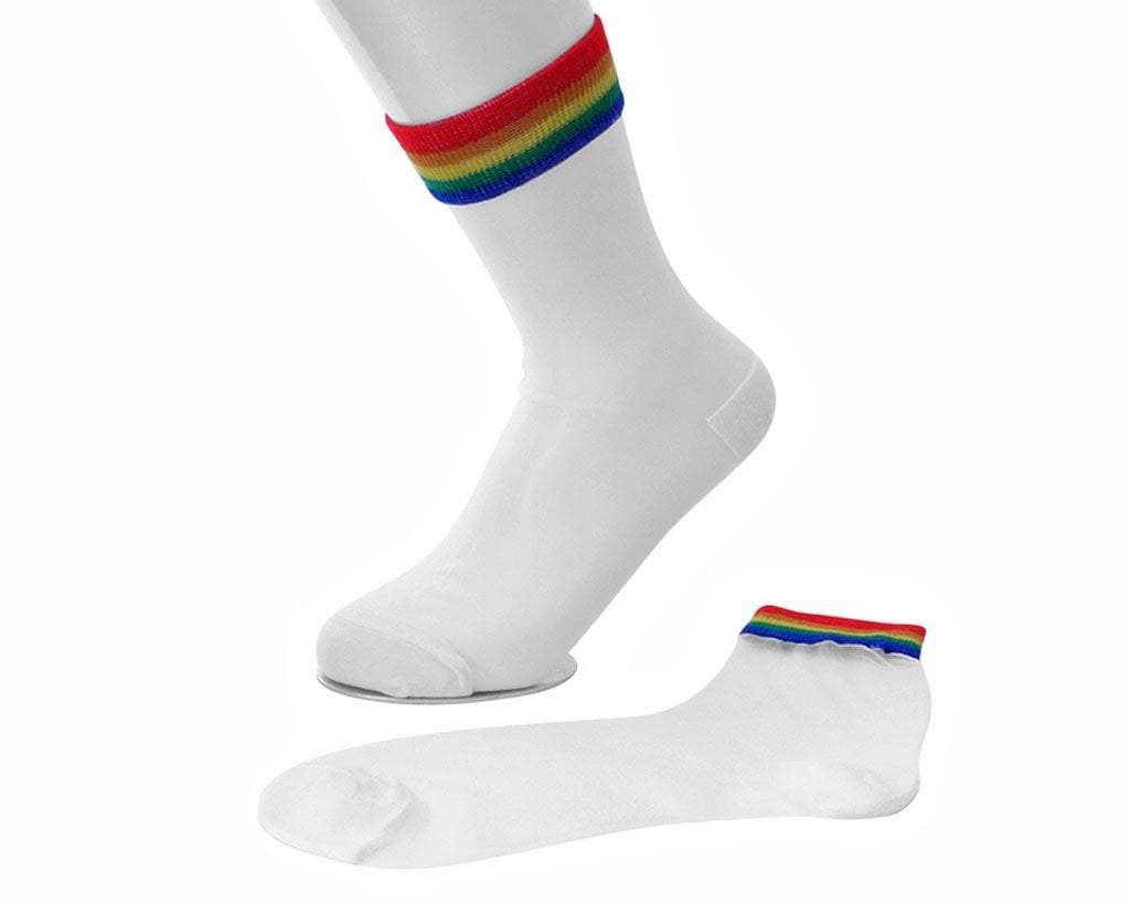 TSK1041 White Sheer Rainbow Sock TSK1041-OS - T.U.K. Shoes