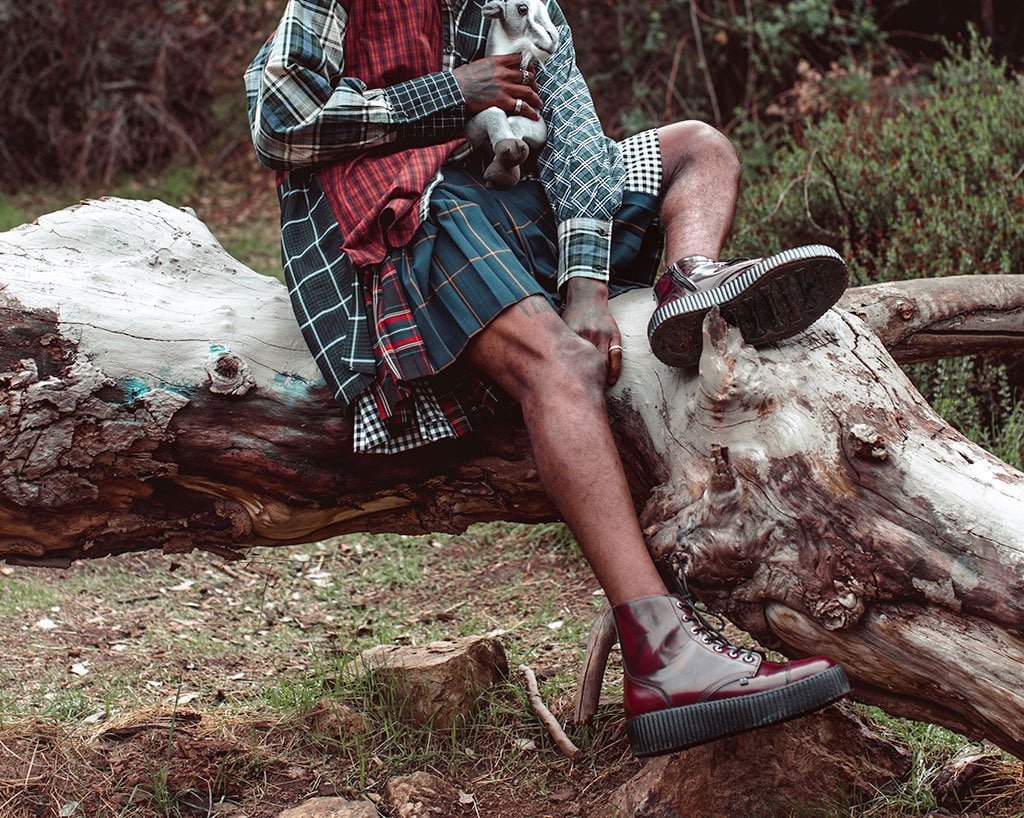 V9858 Burgundy Rub Off TUKskin™ 7-Eye Boot - T.U.K. Shoes
