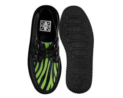 Black Patent Green Zebra Hair Stratocreeper - T.U.K. Shoes