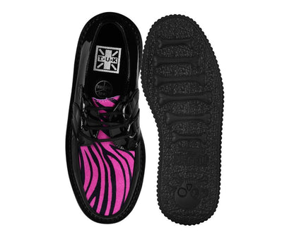 Black Patent Pink Zebra Hair Stratocreeper - T.U.K. Shoes
