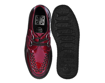 Red Vinyl Glitter Viva Mondo Creeper - T.U.K. Shoes