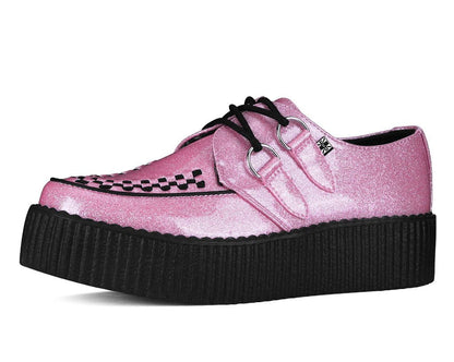 Pink Vinyl Glitter Viva Mondo Creeper - T.U.K. Shoes