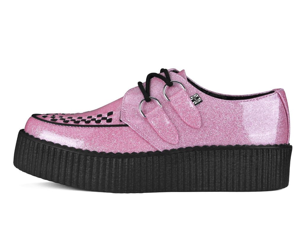 Pink Vinyl Glitter Viva Mondo Creeper - T.U.K. Shoes