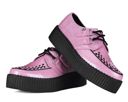 Pink Vinyl Glitter Viva Mondo Creeper - T.U.K. Shoes