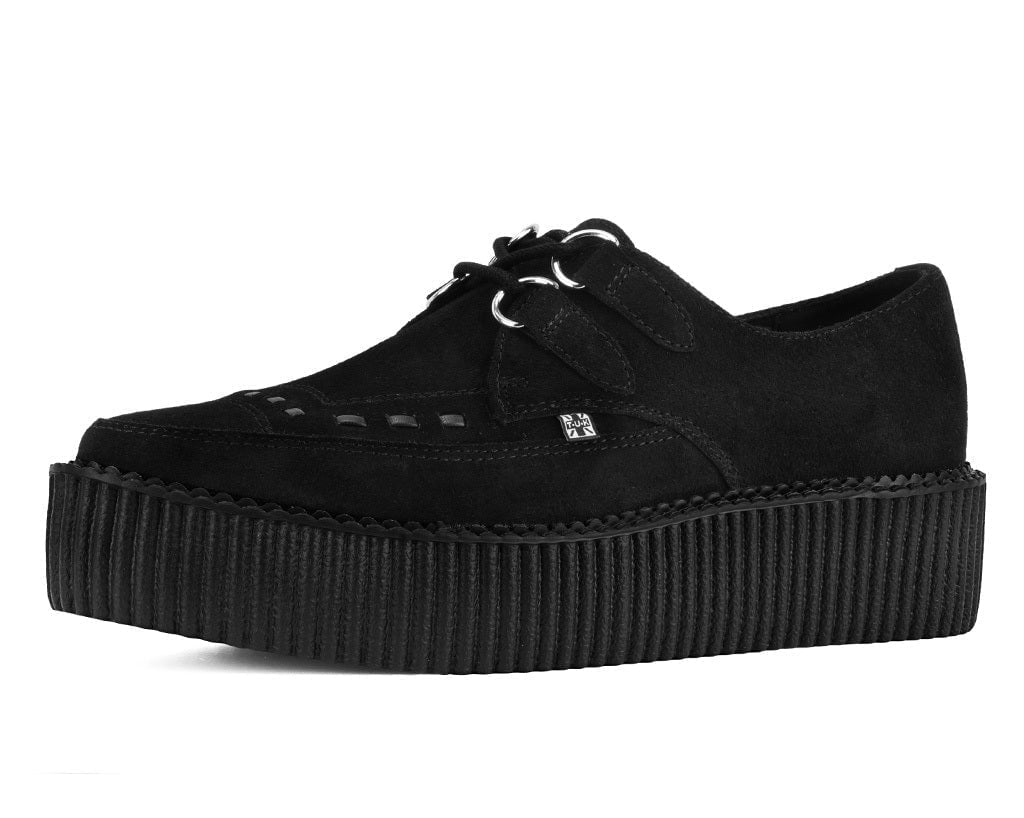 Black Suede Mondo Pointed Creeper - T.U.K. Shoes