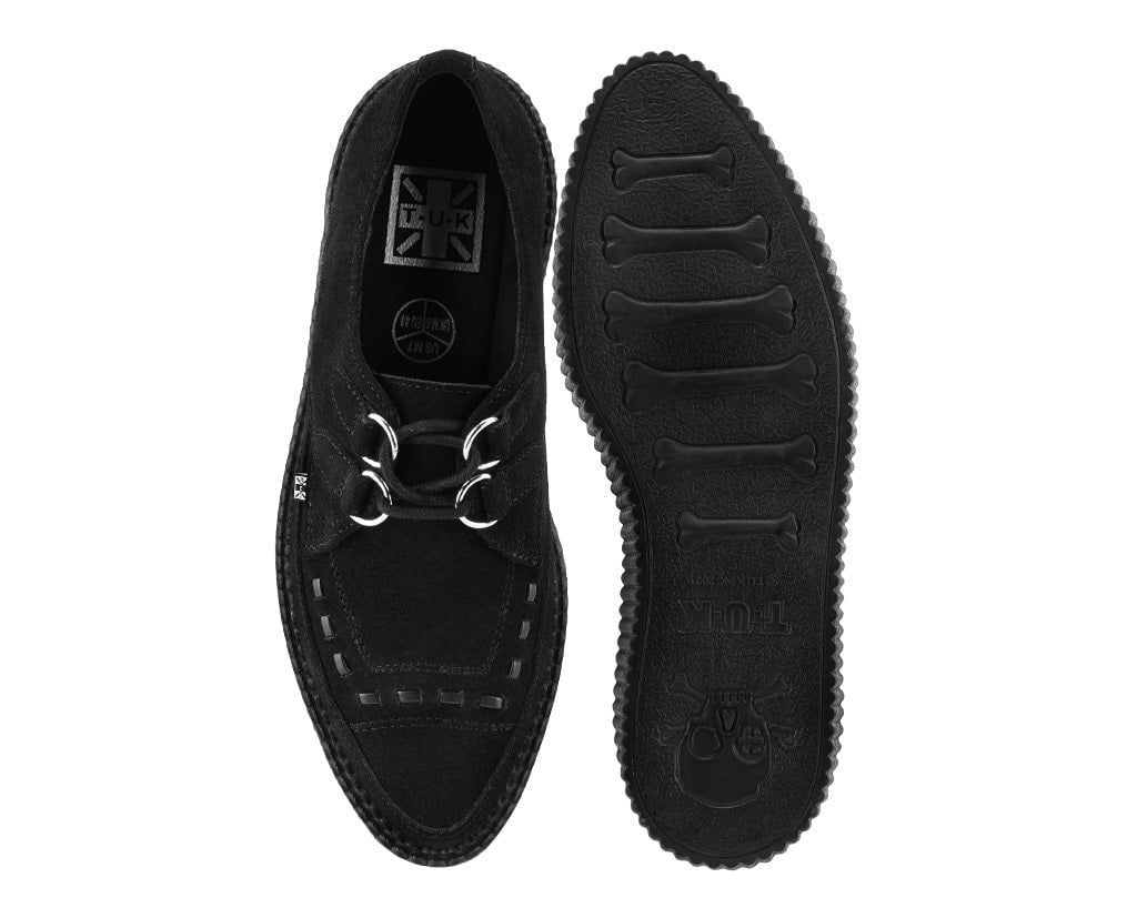 Black Suede Mondo Pointed Creeper - T.U.K. Shoes