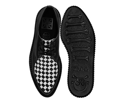Black & White Woven TUKskin Mondo Pointed Creeper - T.U.K. Shoes
