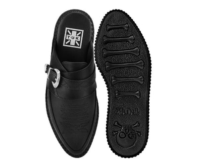 Black TUKskin Western Mondo Pointed Mule - T.U.K. Shoes