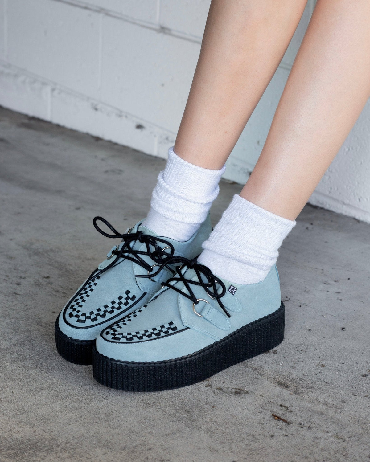 V3466 Pale Blue Suede Viva Mondo Creeper - T.U.K. Shoes