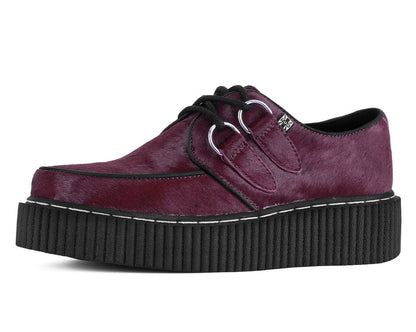 G3454 Burgundy Cow Hair Vintage Creeper - T.U.K. Shoes