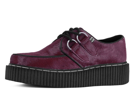 G3454 Burgundy Cow Hair Vintage Creeper - T.U.K. Shoes