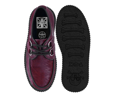G3454 Burgundy Cow Hair Vintage Creeper - T.U.K. Shoes