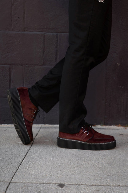 G3454 Burgundy Cow Hair Vintage Creeper - T.U.K. Shoes