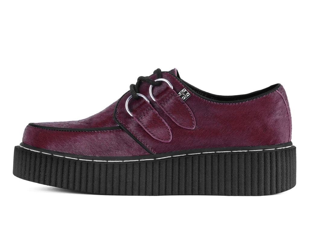 G3454 Burgundy Cow Hair Vintage Creeper - T.U.K. Shoes