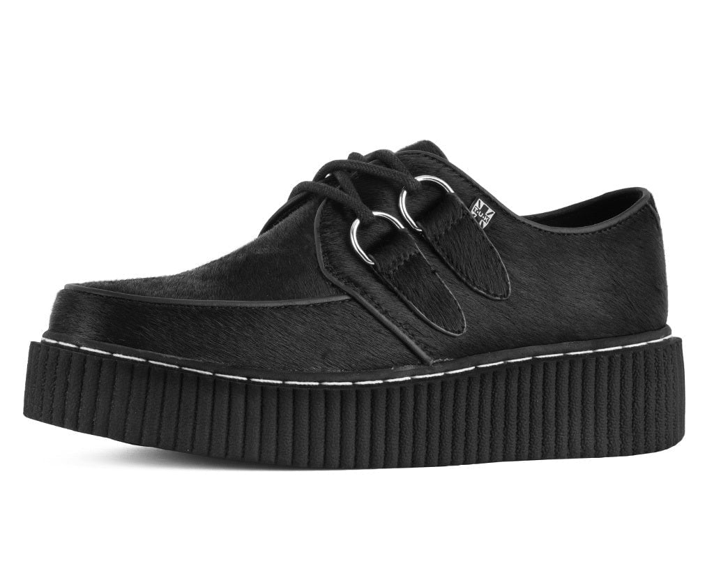 G3455 Black Cow Hair Vintage Creeper - T.U.K. Shoes