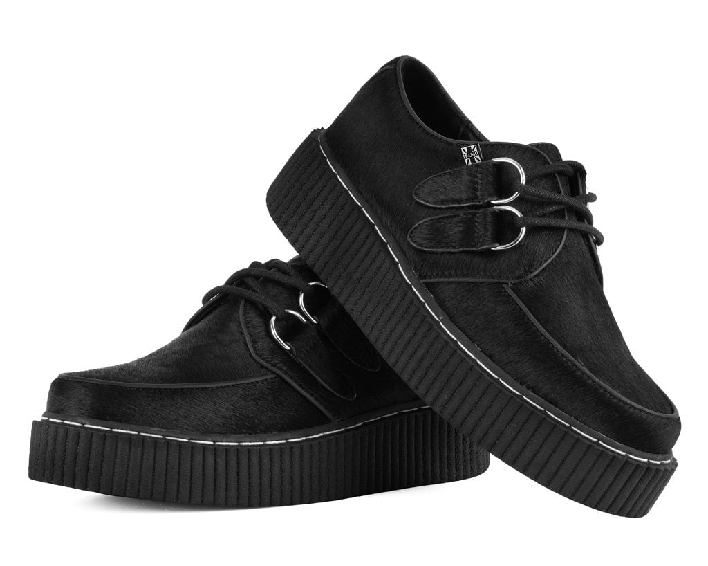 G3455 Black Cow Hair Vintage Creeper - T.U.K. Shoes