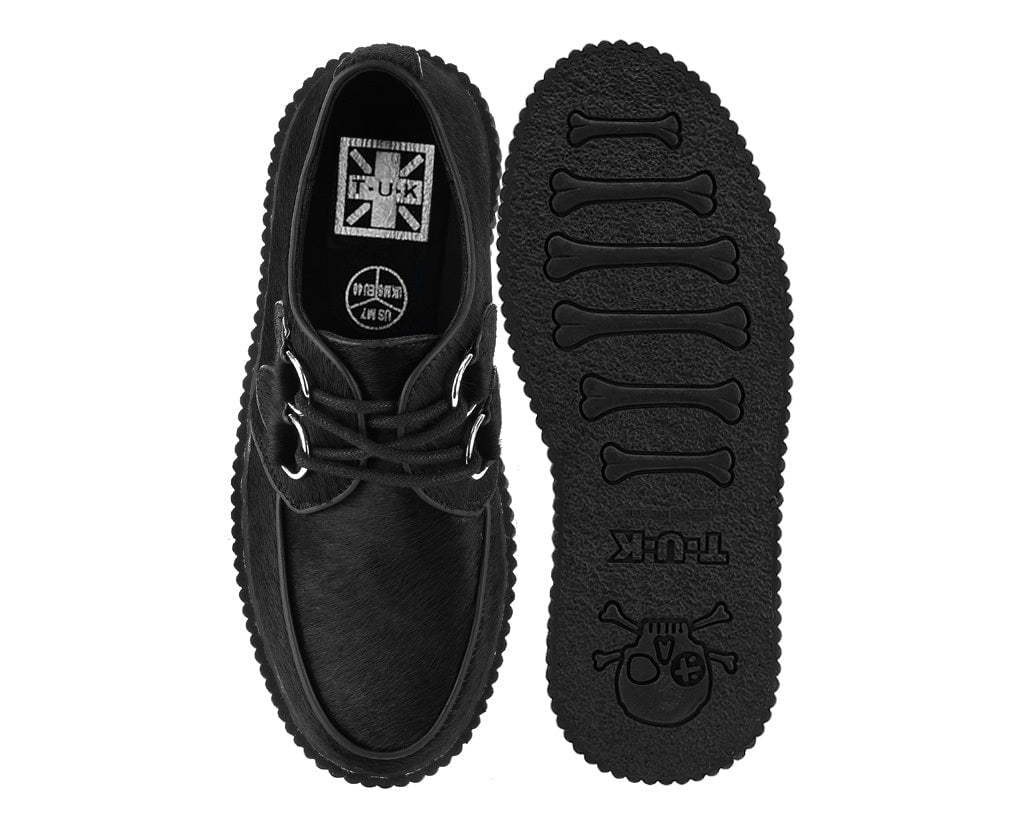 G3455 Black Cow Hair Vintage Creeper - T.U.K. Shoes