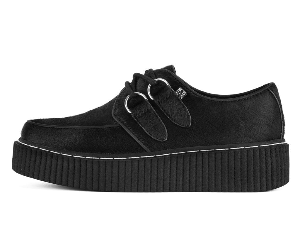 G3455 Black Cow Hair Vintage Creeper - T.U.K. Shoes