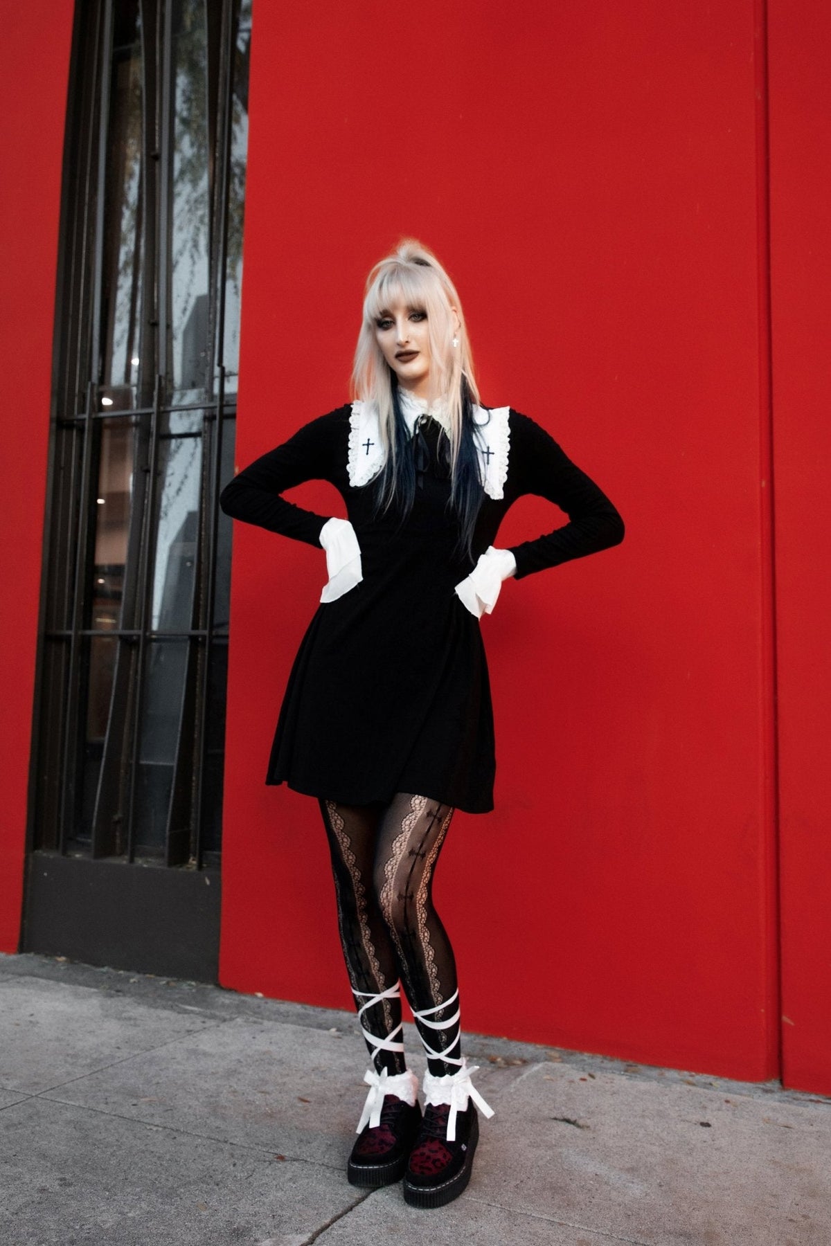 G3453 Black Suede Burgundy Leopard Hair Vintage Creeper - T.U.K. Shoes