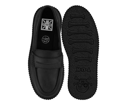 G3450 Black Waxy Leather Loafer Vintage Creeper - T.U.K. Shoes