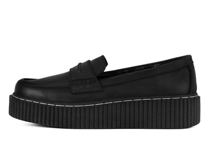 G3450 Black Waxy Leather Loafer Vintage Creeper - T.U.K. Shoes