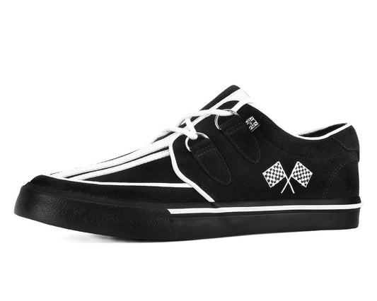 A3479 Black Suede Racing Creeper Sneaker - T.U.K. Shoes