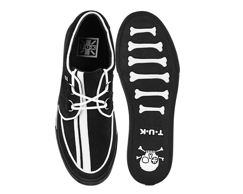 A3479 Black Suede Racing Creeper Sneaker - T.U.K. Shoes