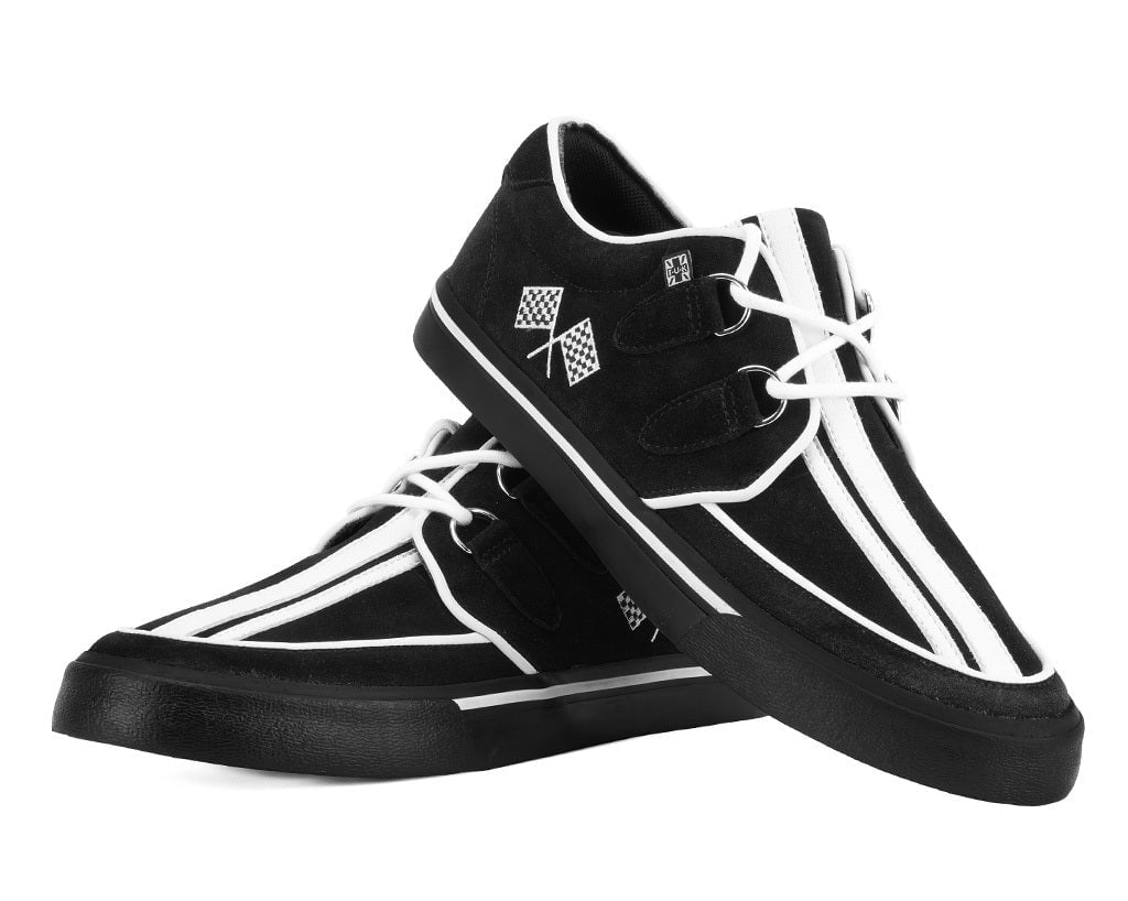 A3479 Black Suede Racing Creeper Sneaker - T.U.K. Shoes