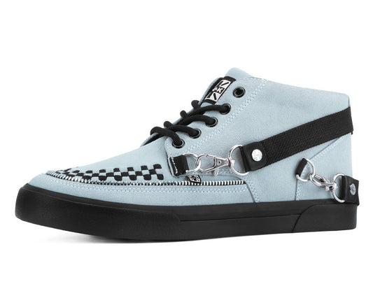 Grey Suede 5 - Eye Bondage Strap Sneaker - T.U.K. Shoes