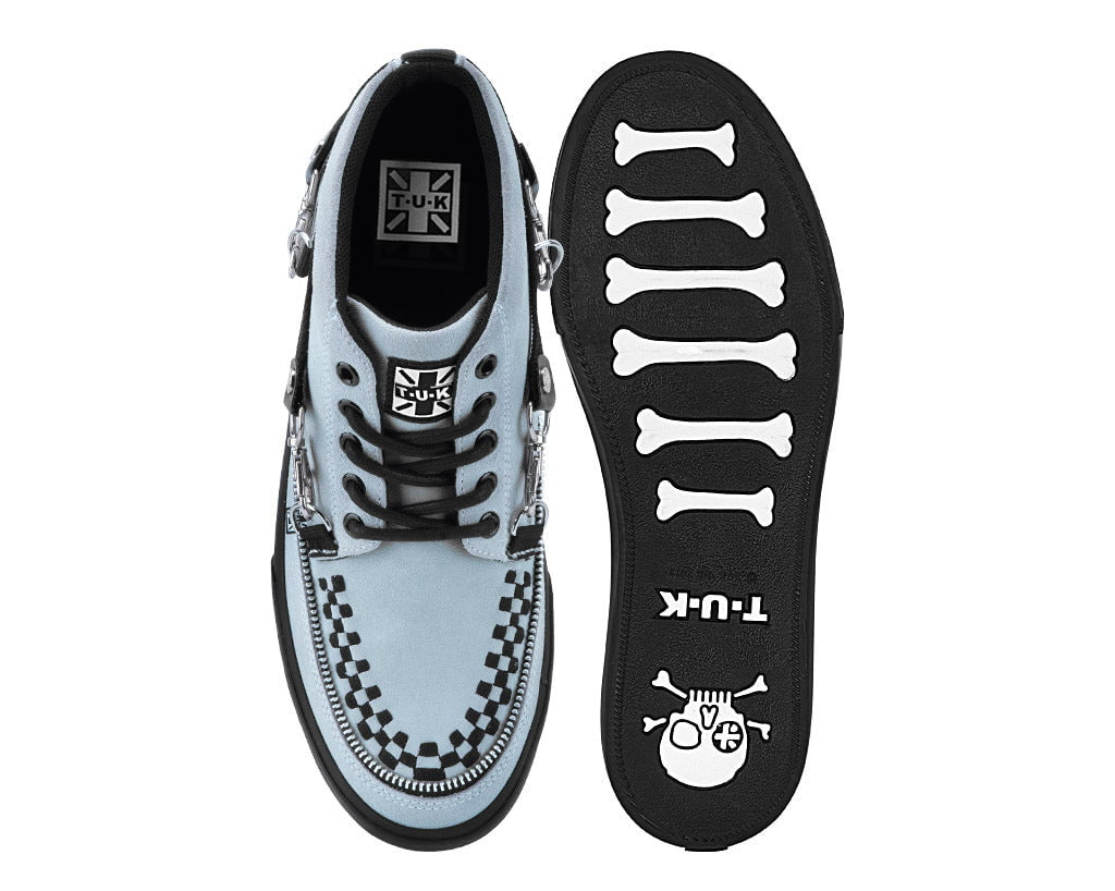 Grey Suede 5 - Eye Bondage Strap Sneaker - T.U.K. Shoes