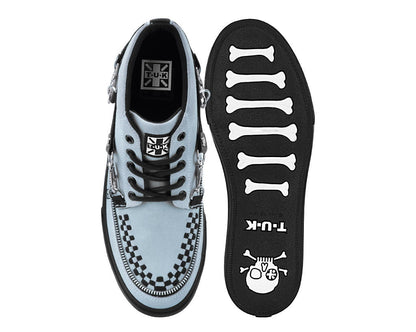 Grey Suede 5 - Eye Bondage Strap Sneaker - T.U.K. Shoes