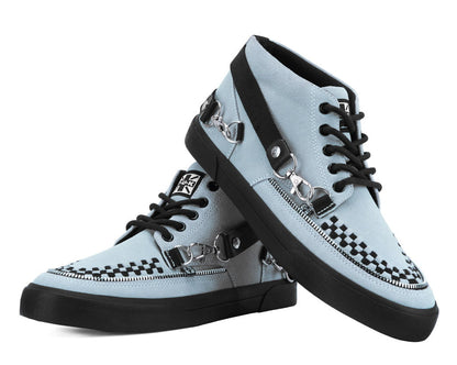 Grey Suede 5 - Eye Bondage Strap Sneaker - T.U.K. Shoes