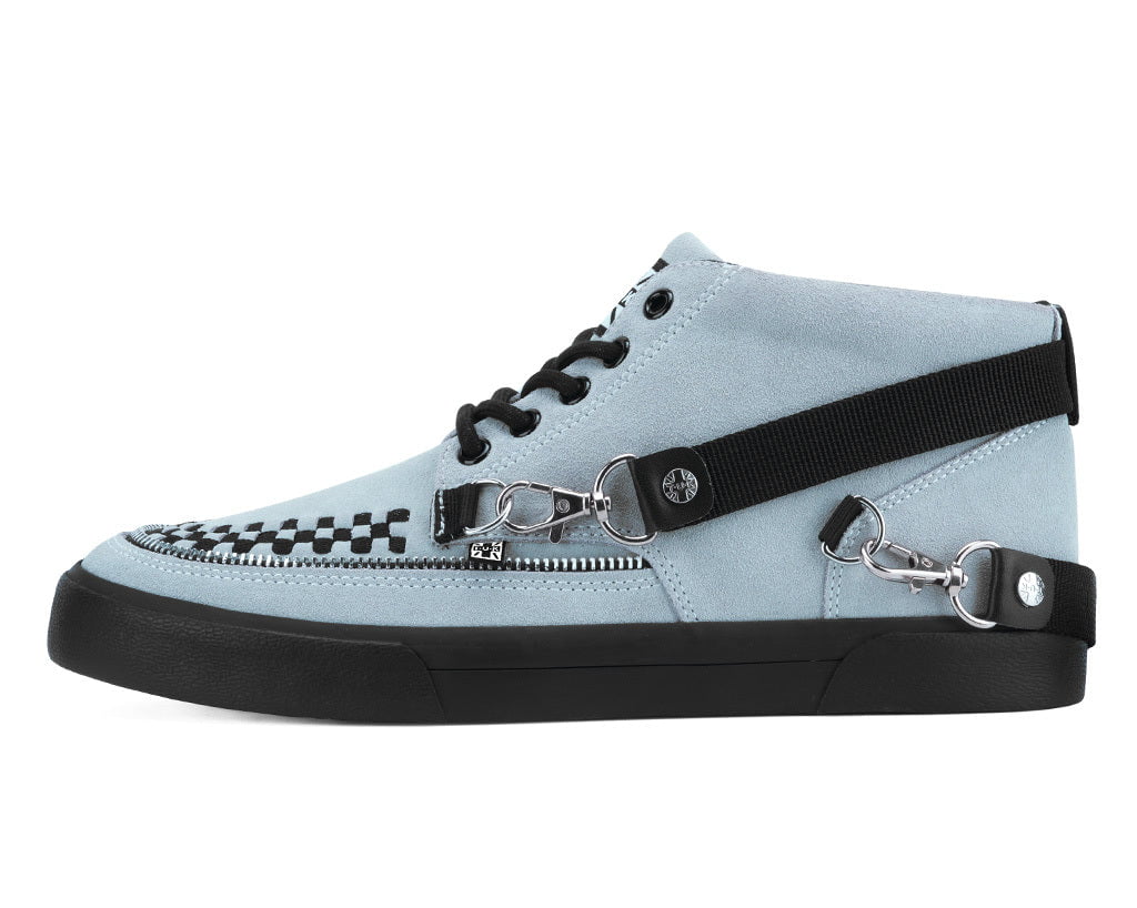 Grey Suede 5 - Eye Bondage Strap Sneaker - T.U.K. Shoes