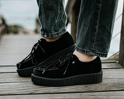 T2262 Black Faux Suede Anarchic Creeper - T.U.K. Shoes