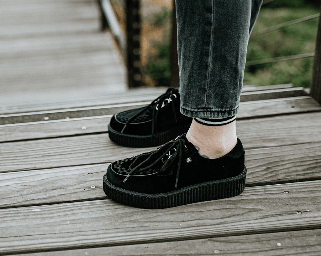 T2262 Black Faux Suede Anarchic Creeper - T.U.K. Shoes
