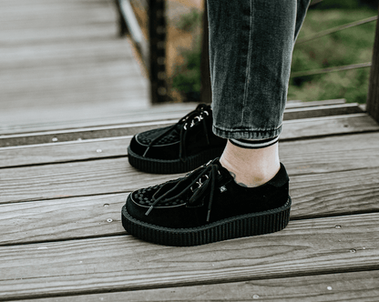 T2262 Black Faux Suede Anarchic Creeper - T.U.K. Shoes