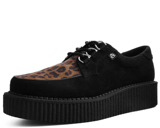 T2263 Black & Leopard Anarchic Creeper - T.U.K. Shoes