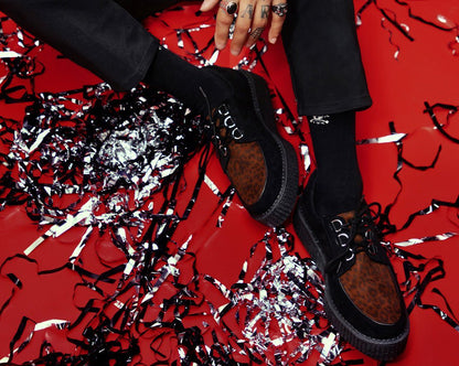 T2263 Black & Leopard Anarchic Creeper - T.U.K. Shoes