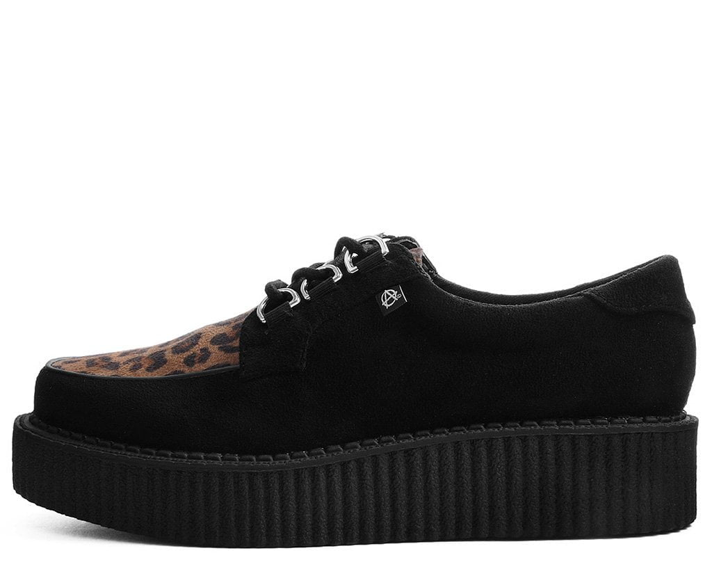 T2263 Black & Leopard Anarchic Creeper - T.U.K. Shoes